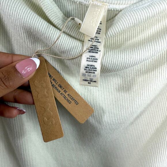 Skims Bodysuit 4X Ribbed Square Neck Bone Stretch Tank Top Elevated Basics NWT - Picture 6 of 9